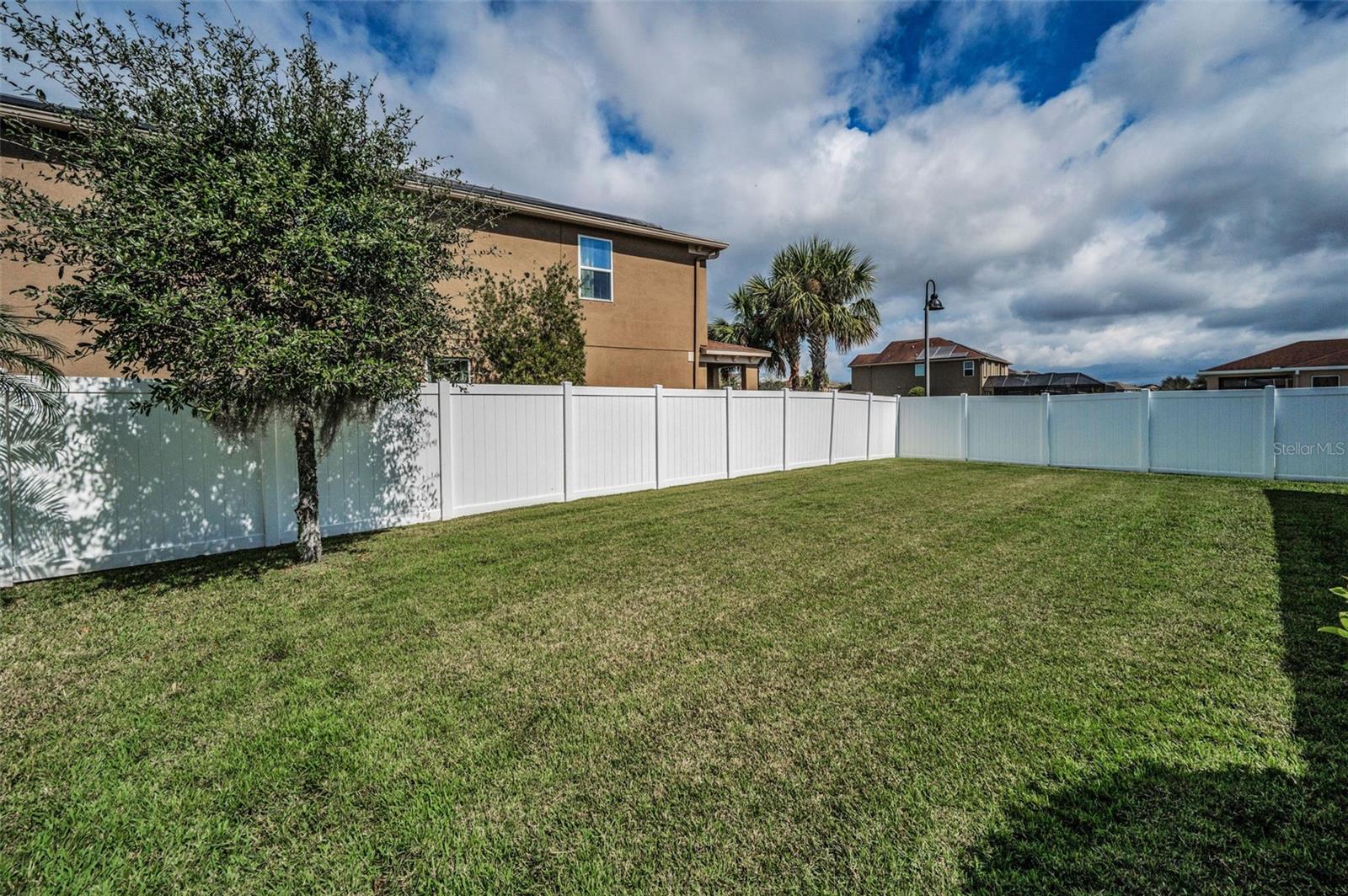 Fenced in backyard