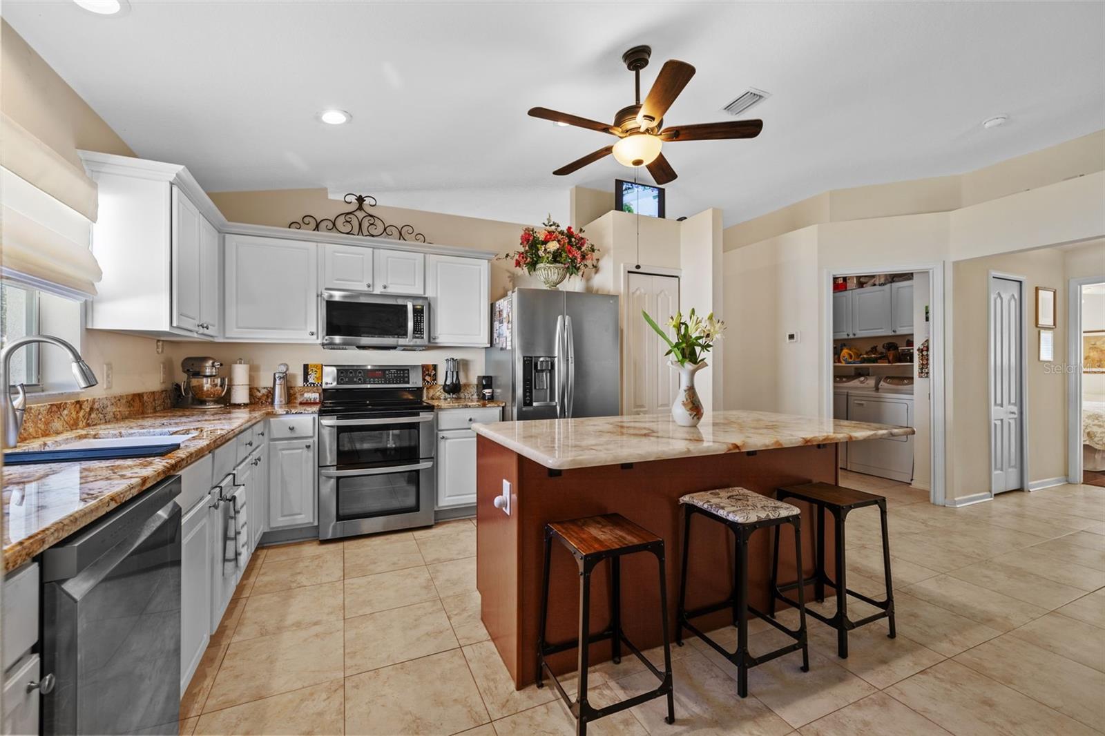 View of kitchen from family room