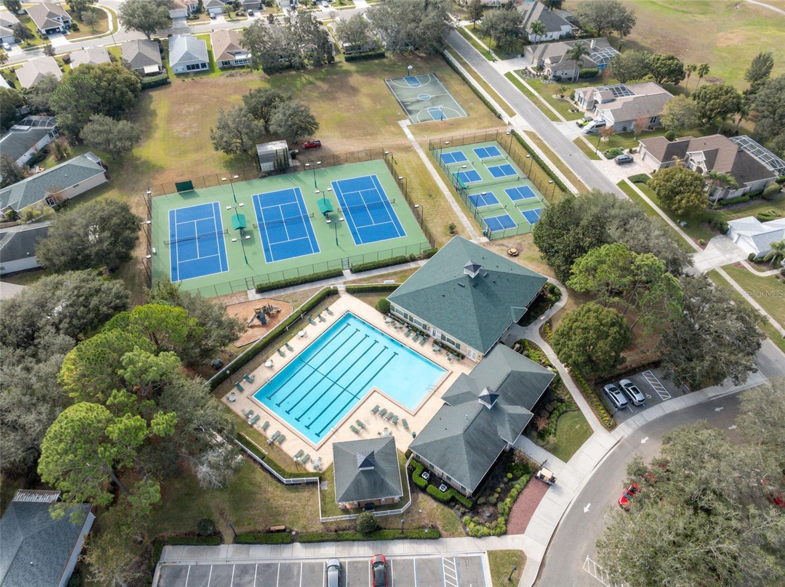 Aerial Community Center and Amenities