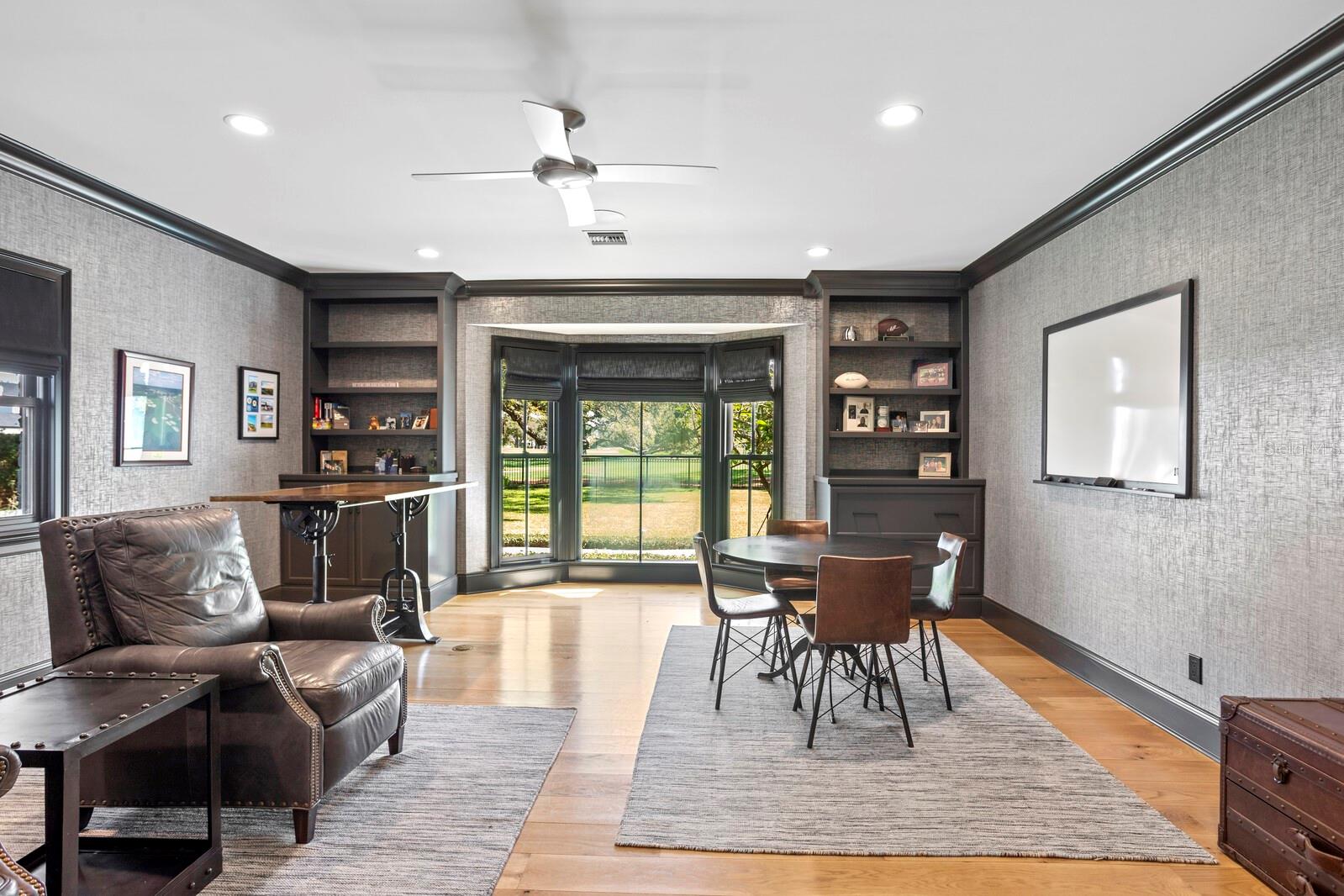 North side of the home has another bedroom, currently used as a home office.