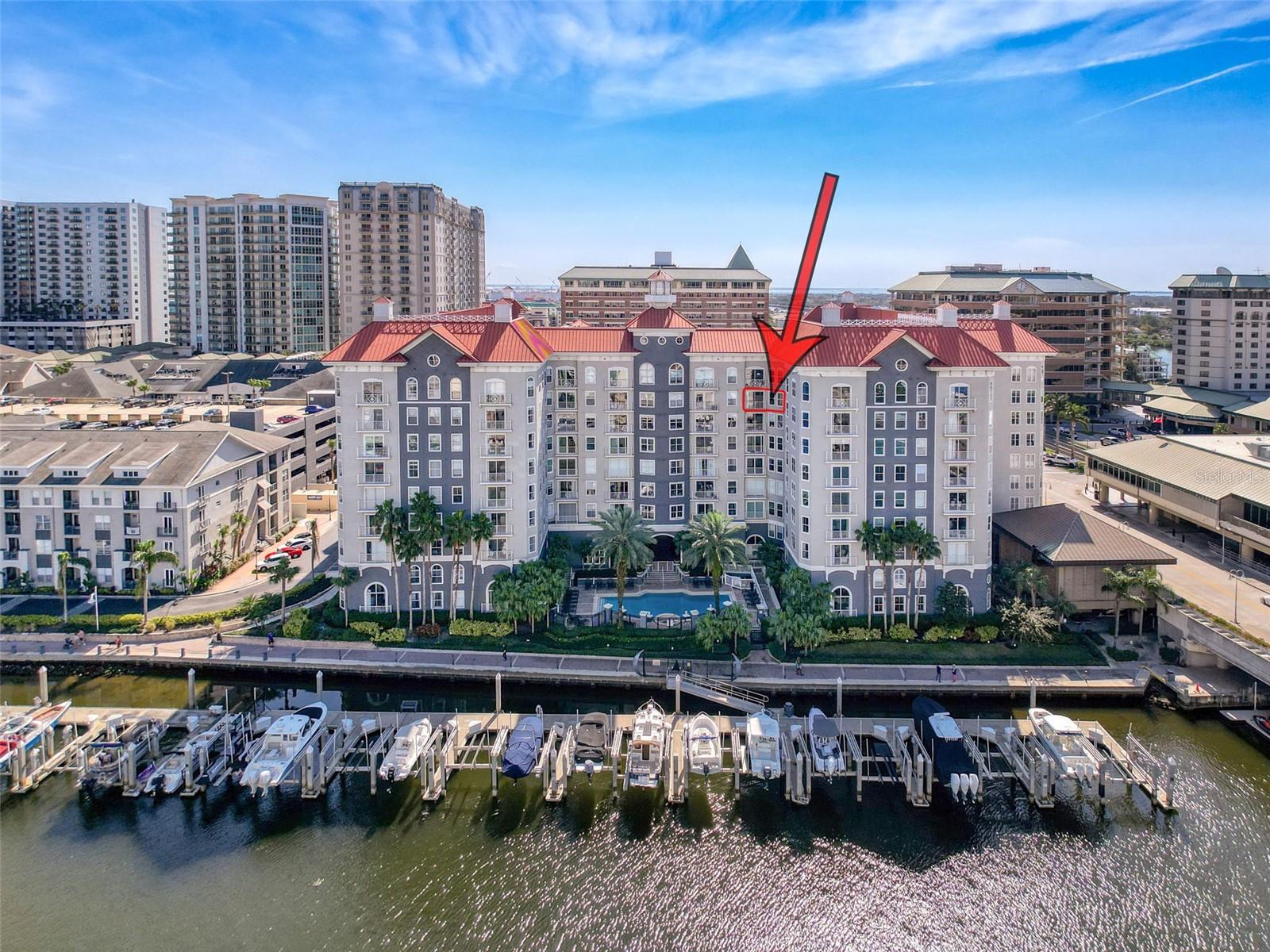 7th floor unit with water front views.