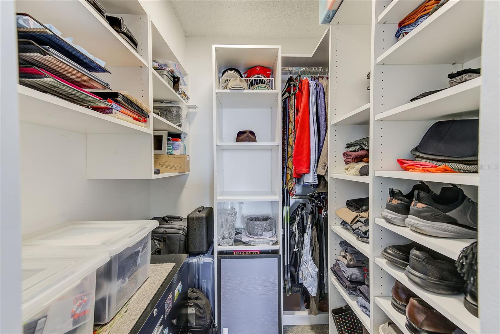 Walk-in closet with custom closet system