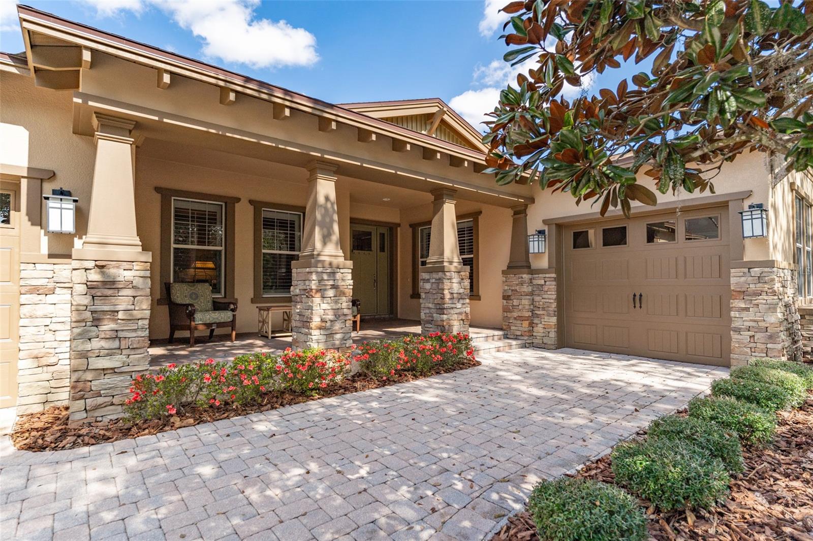 Welcoming Brick Pavered Front Porch