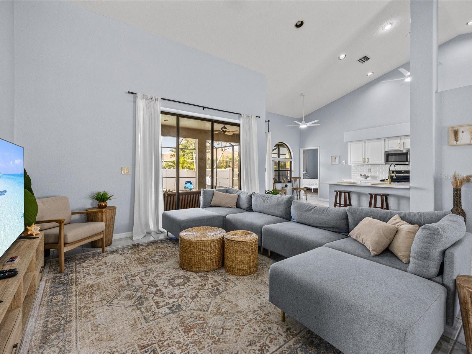 Living Room with Access to the Pool