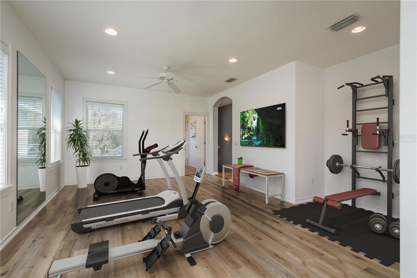 Virtually staged. Home gym can easily be a 6th bedroom.