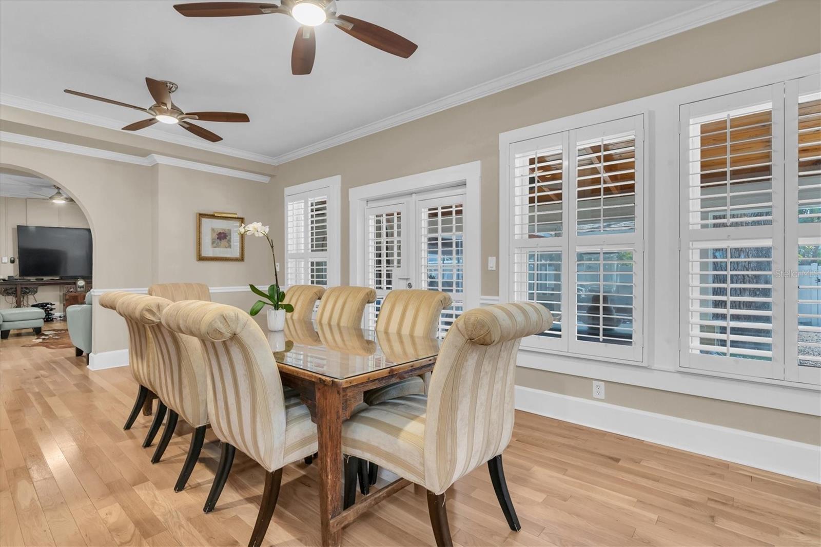 Spacious Dining Room overlooking Covered Patio