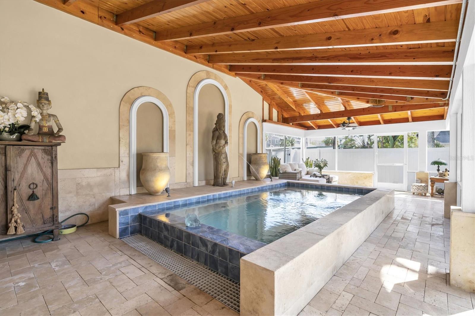 10-Foot Heated Plunge Pool w/Waterfall Edge