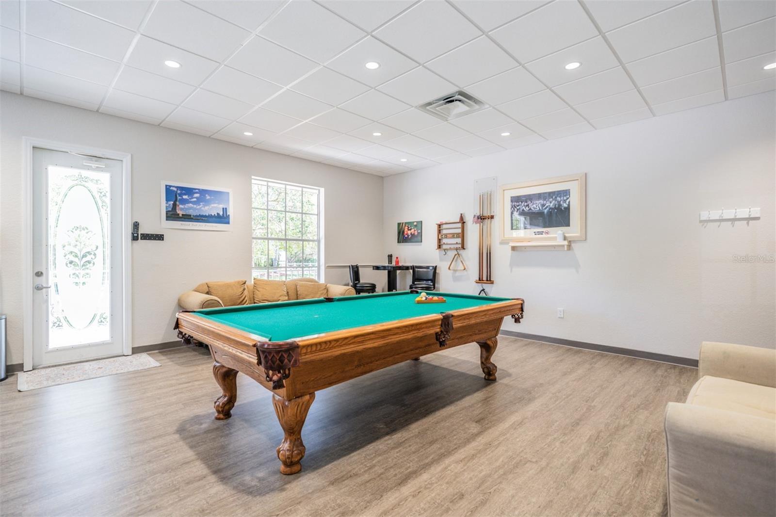 2 billiard tables in activities center