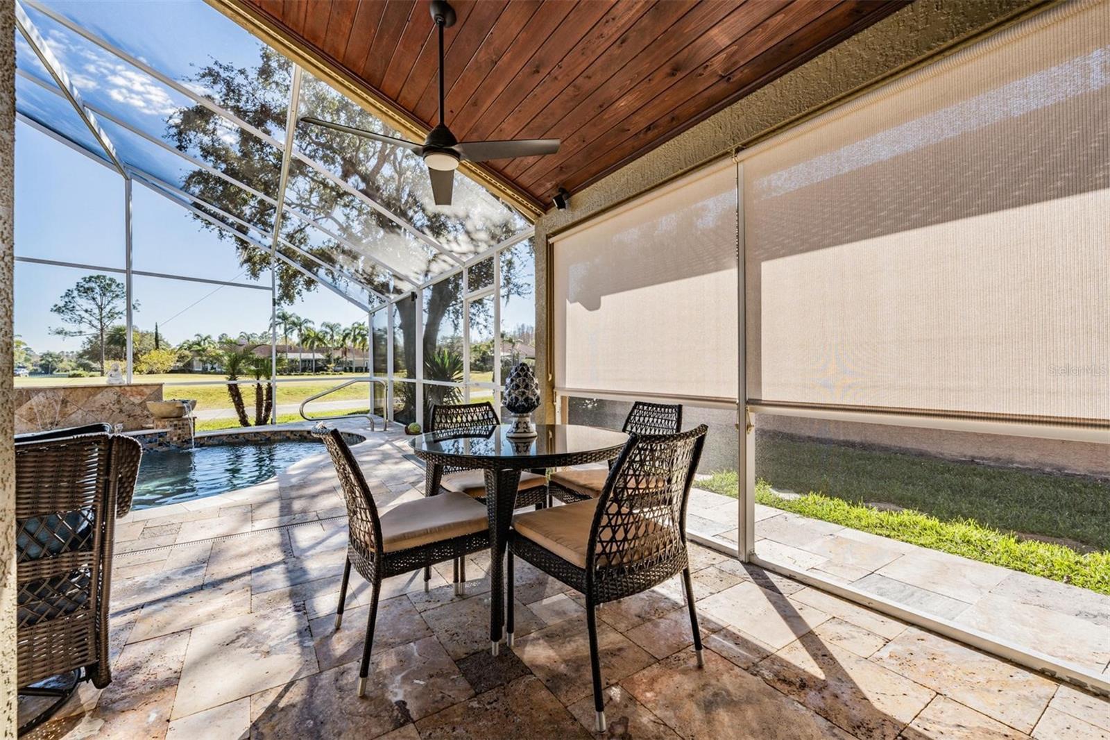 Outdoor Lanai Dining with Sun Shades