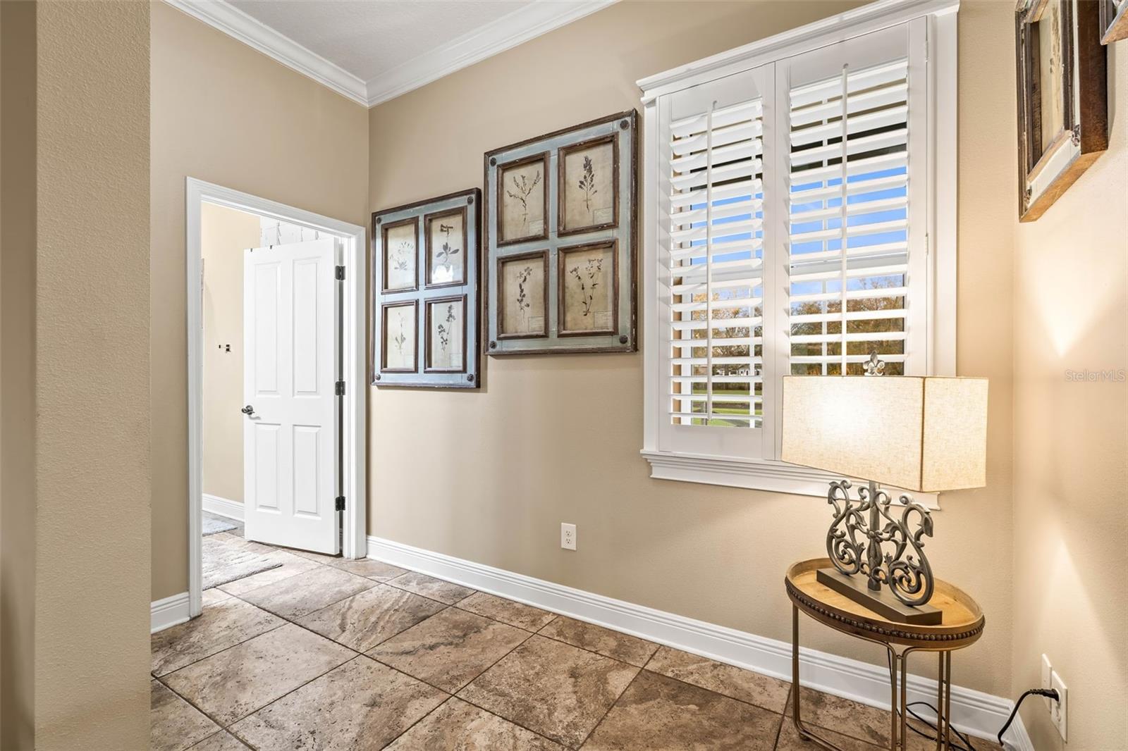 Hallway to bedroom and guest bathroom.