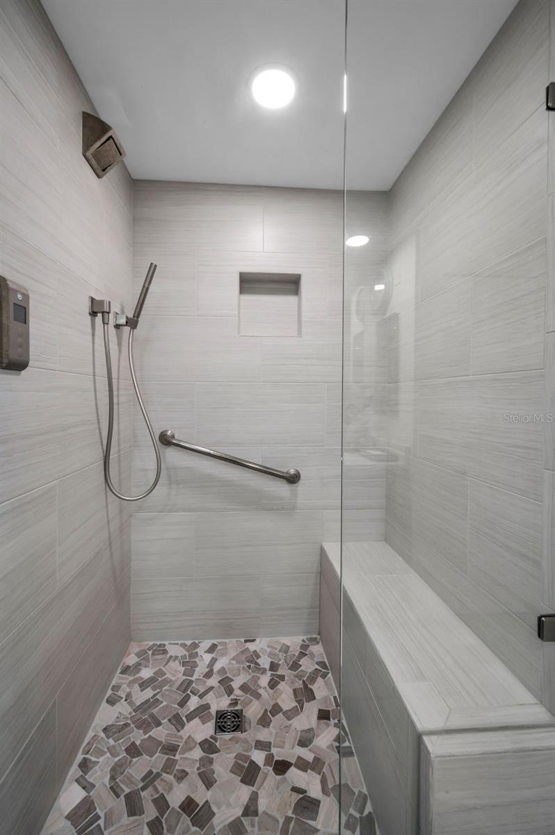 The built in bench is a great bonus to an exceptional shower experience!