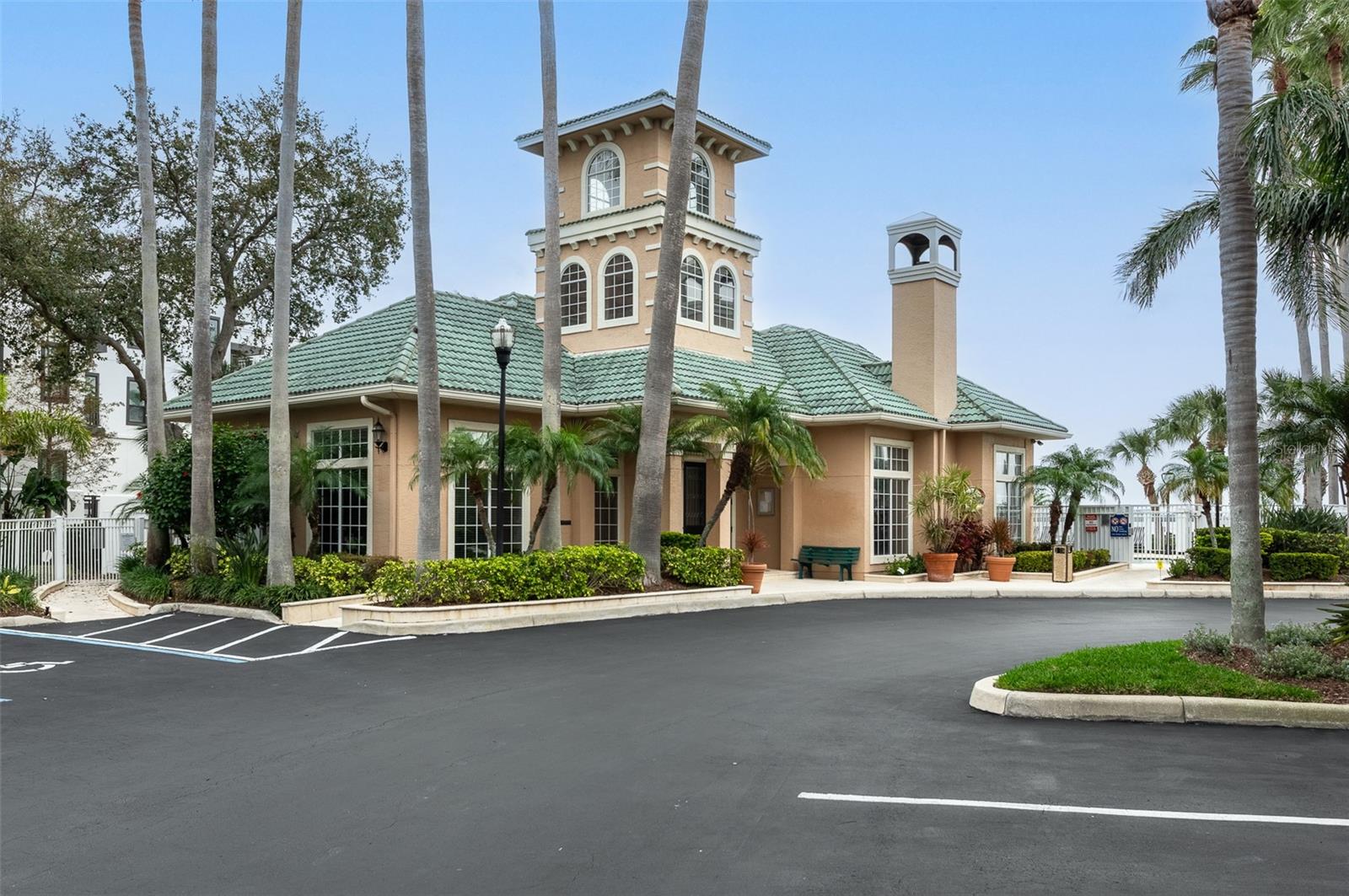 Exterior of Club House with Steeple and Tile Roof