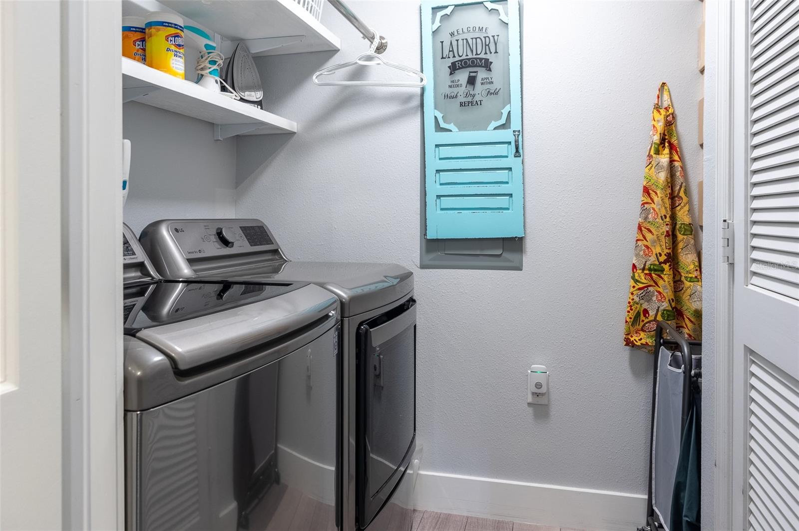 Large Laundry Room with Upgrade "No Agitator Top Load Washer and Dryer