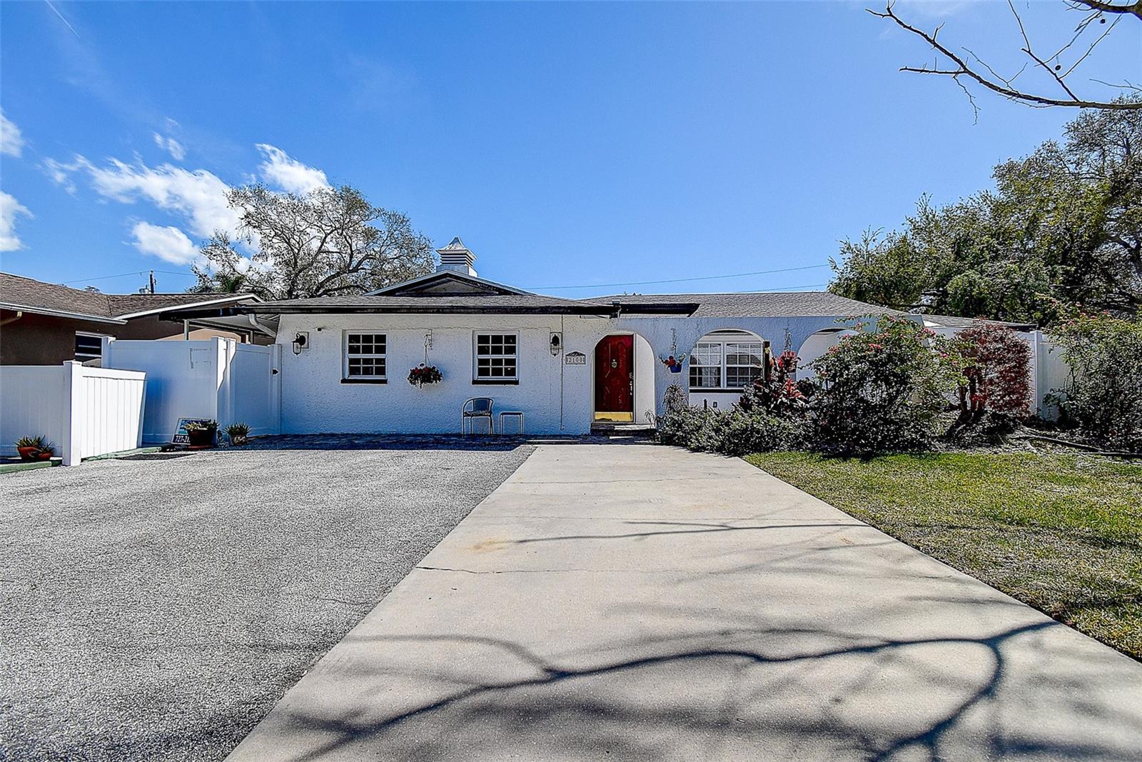 Front of home with Huge driveaway