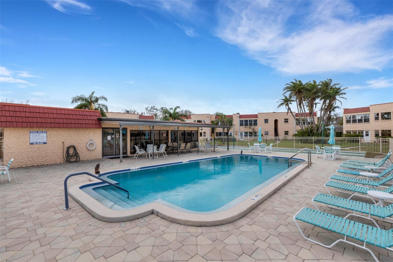 Pool, Covered Deck and Clubhouse