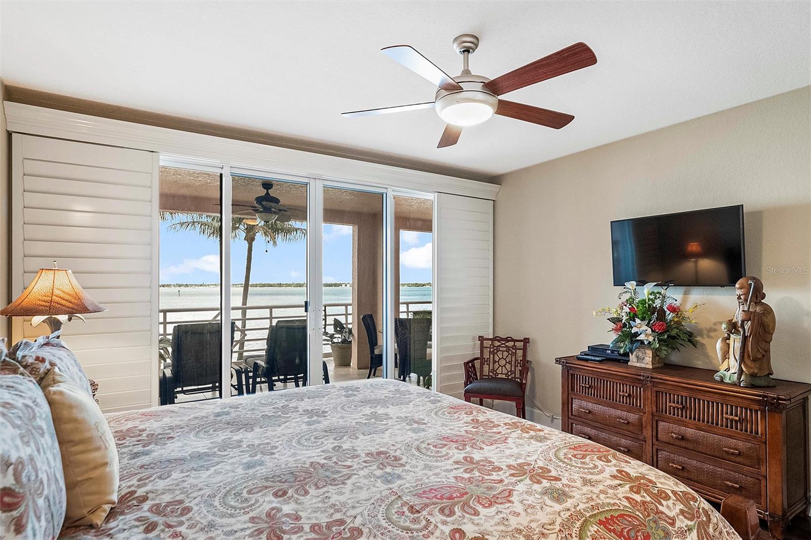 Master bedroom with plantation shutters