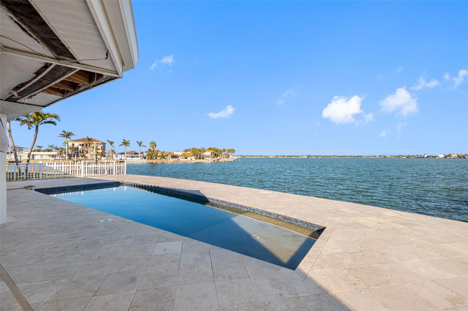 Pool with water views.