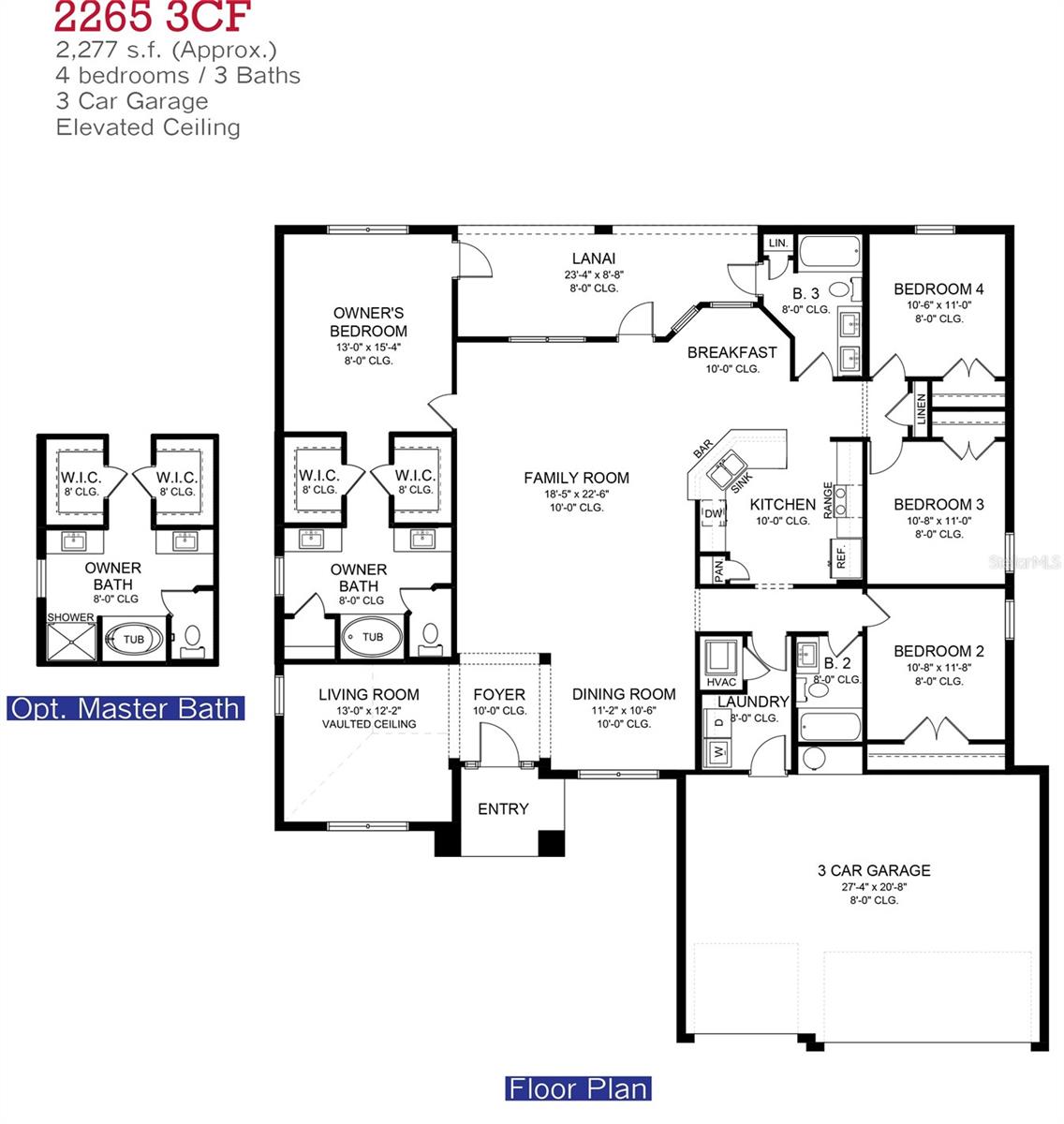 2265 3 Car Floor Plan