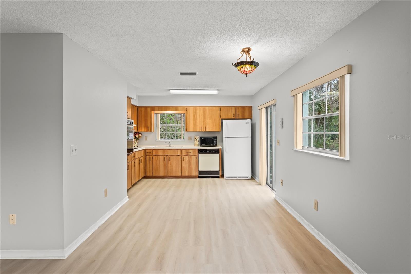 Dining area and the kitchen