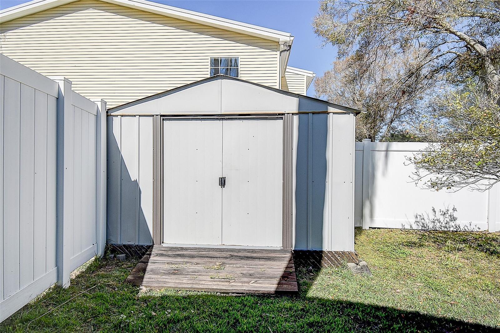 Shed in side yard