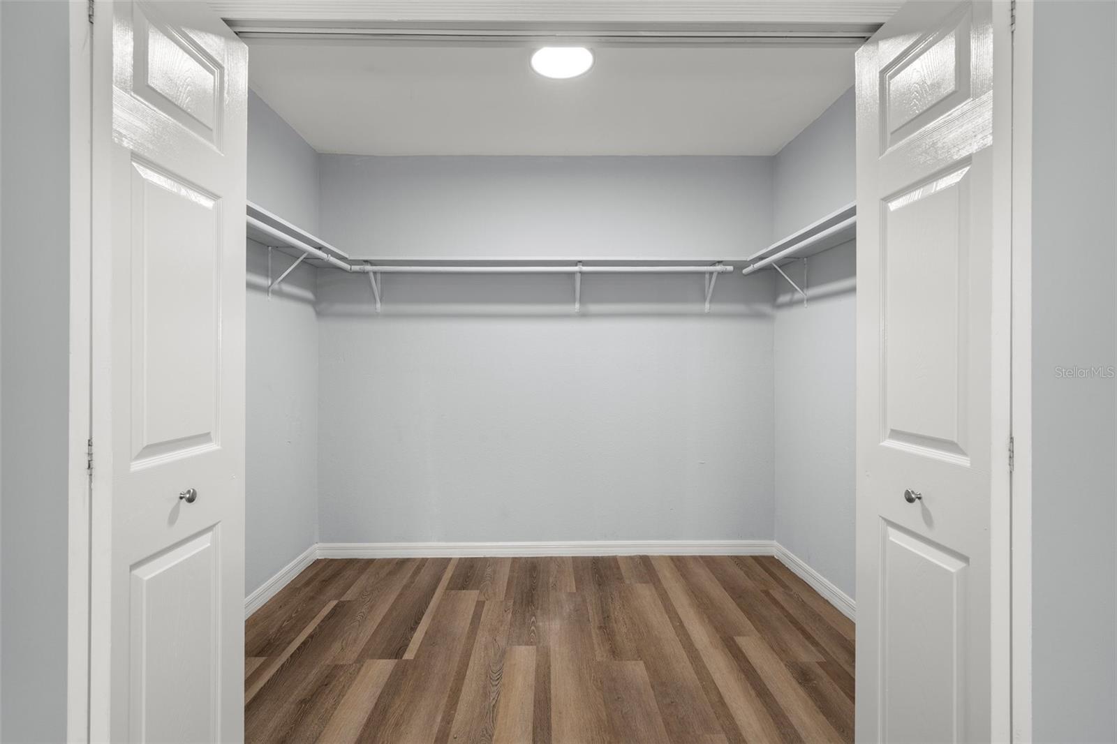 This is one of the large walk-in closets in the master bedroom