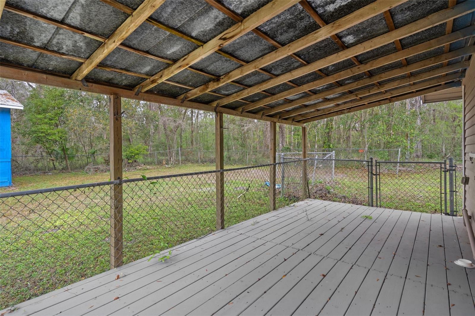 View 3 of the open porch on the back of the home