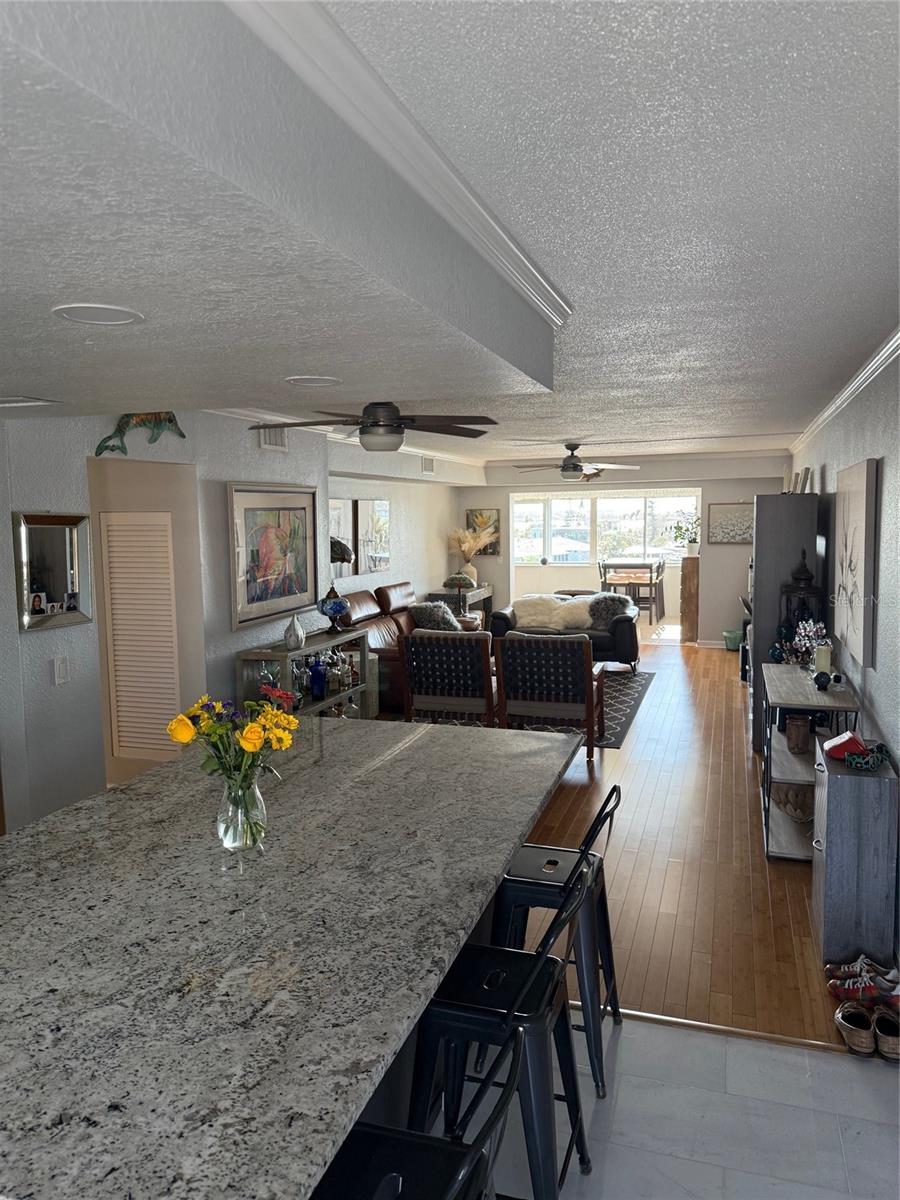 Kitchen into Dining / Living area