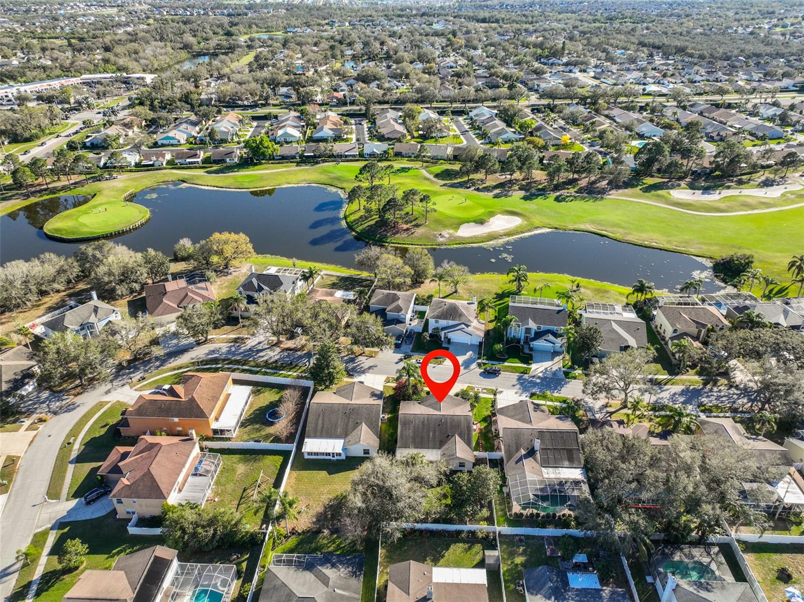 Aerial view of neighborhood