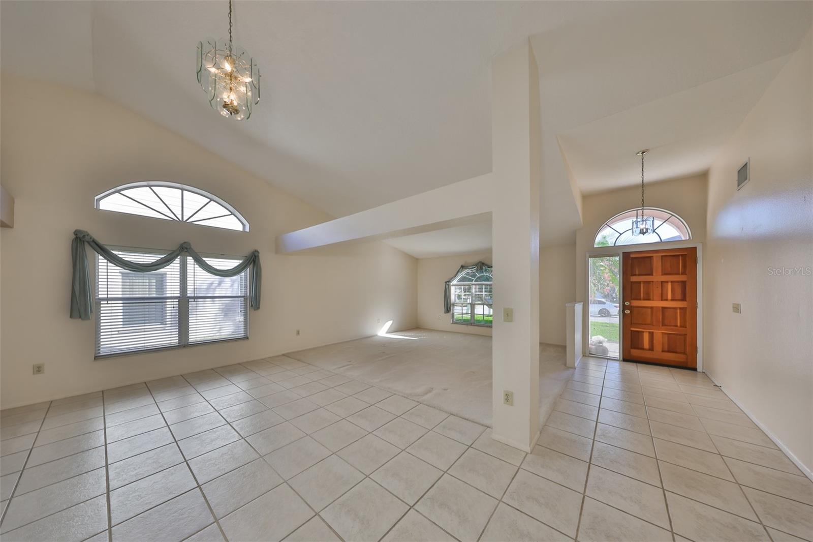 Entrance to home with open floor plan