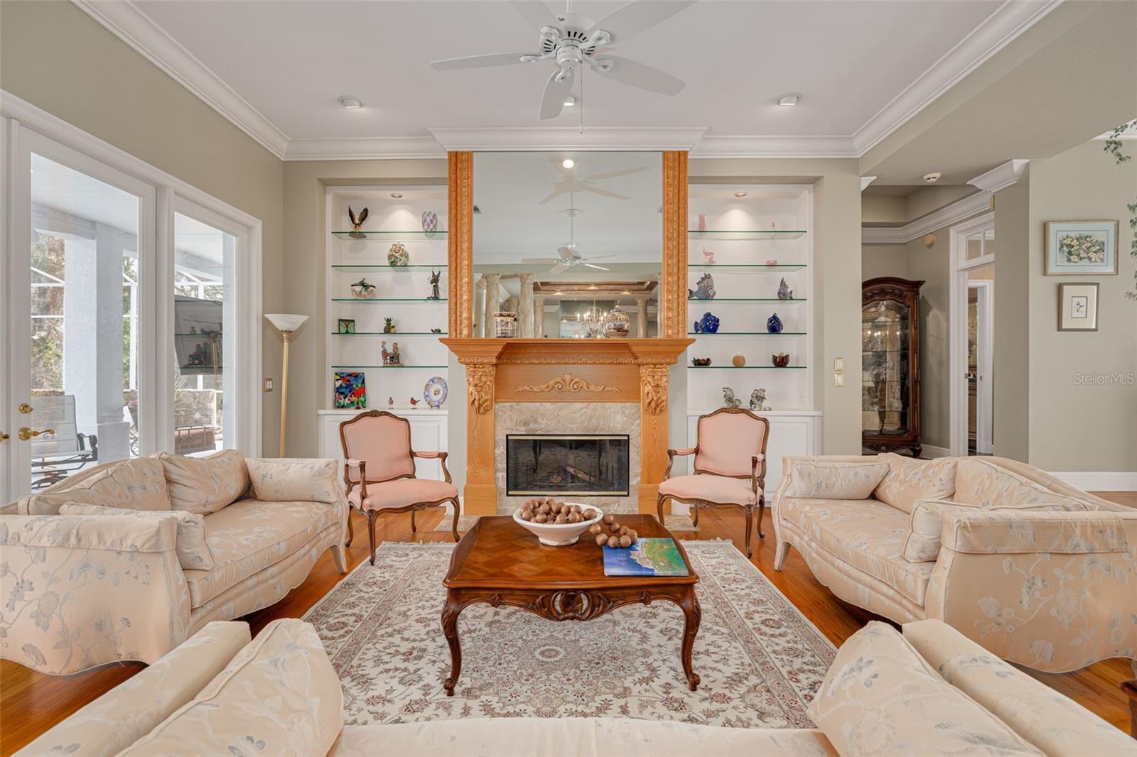 Formal Living Area with Wood -Burning Fireplace