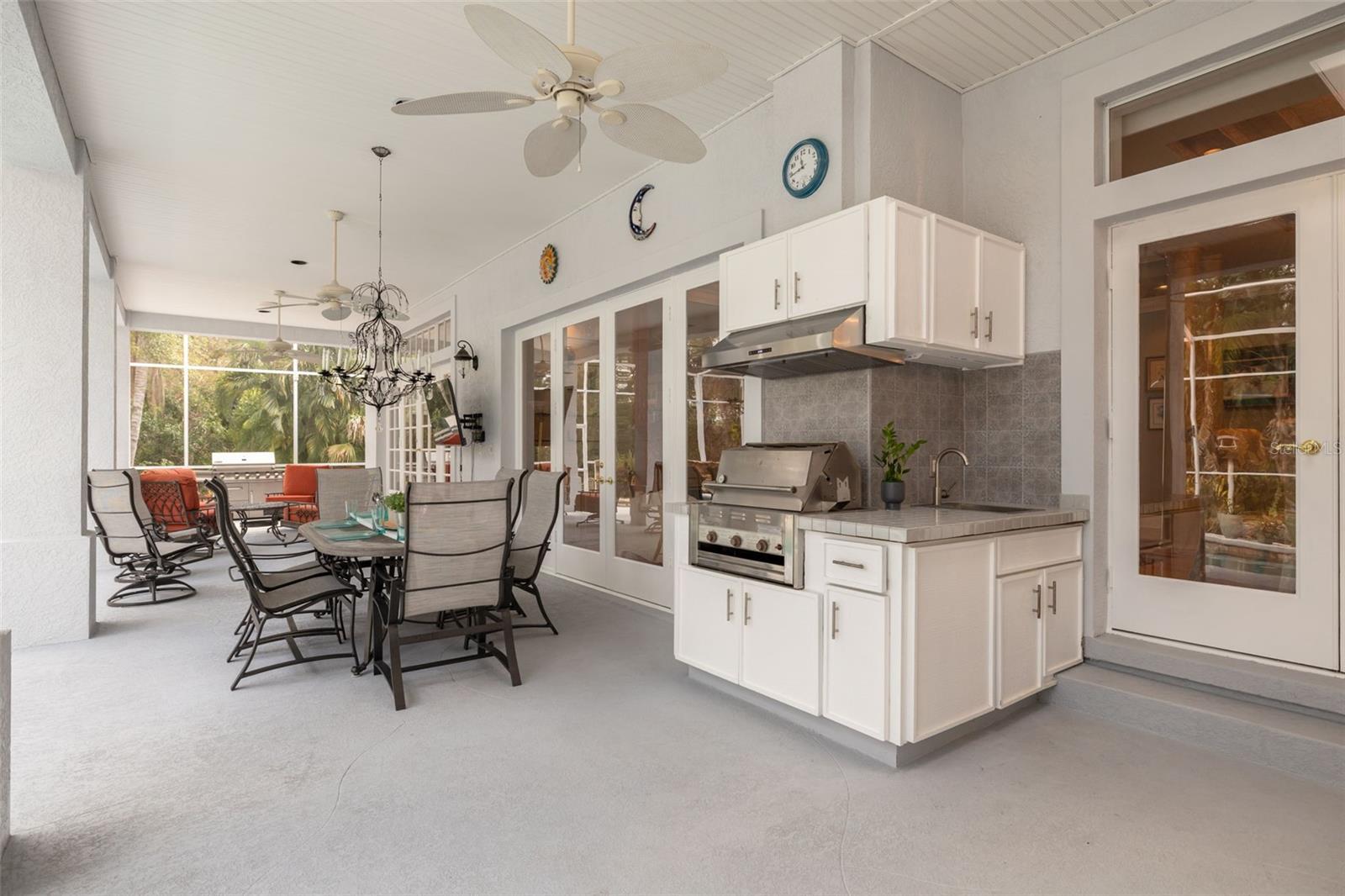 Pool Deck- Covered Outdoor Grill Area with Sink and Storage