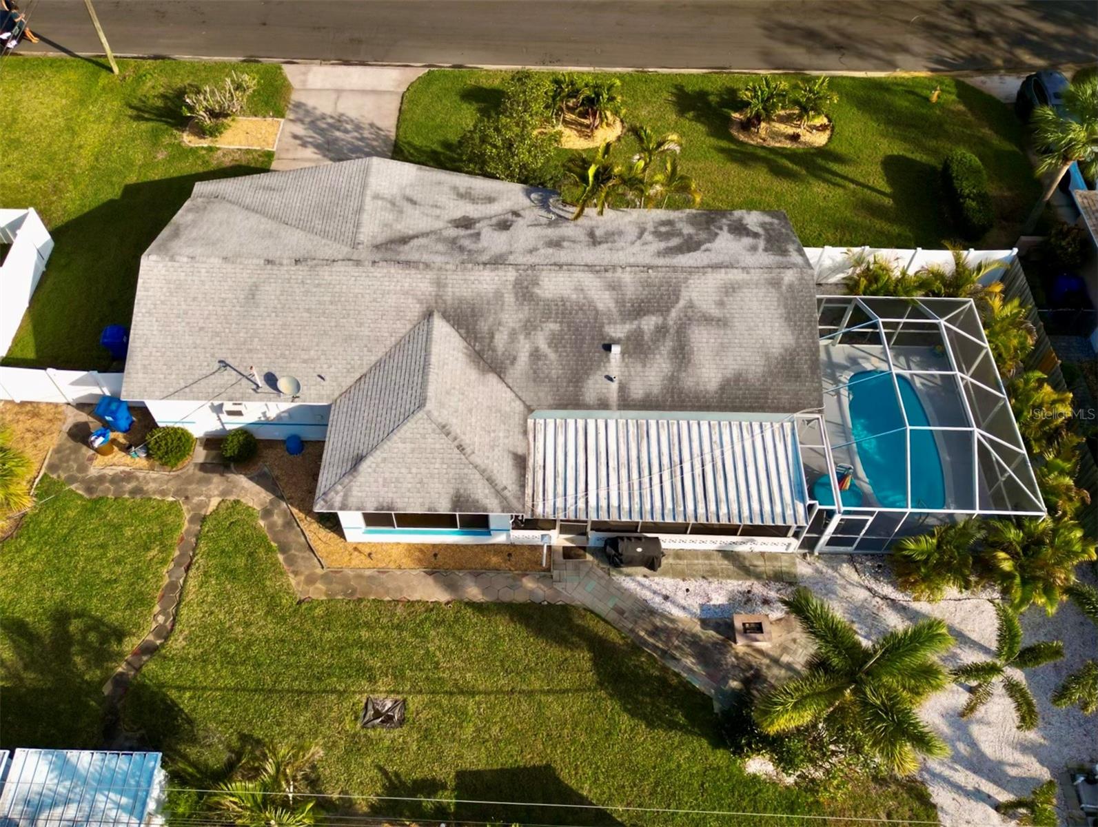 Aerial View of Property - South (Rear) to North (Front)