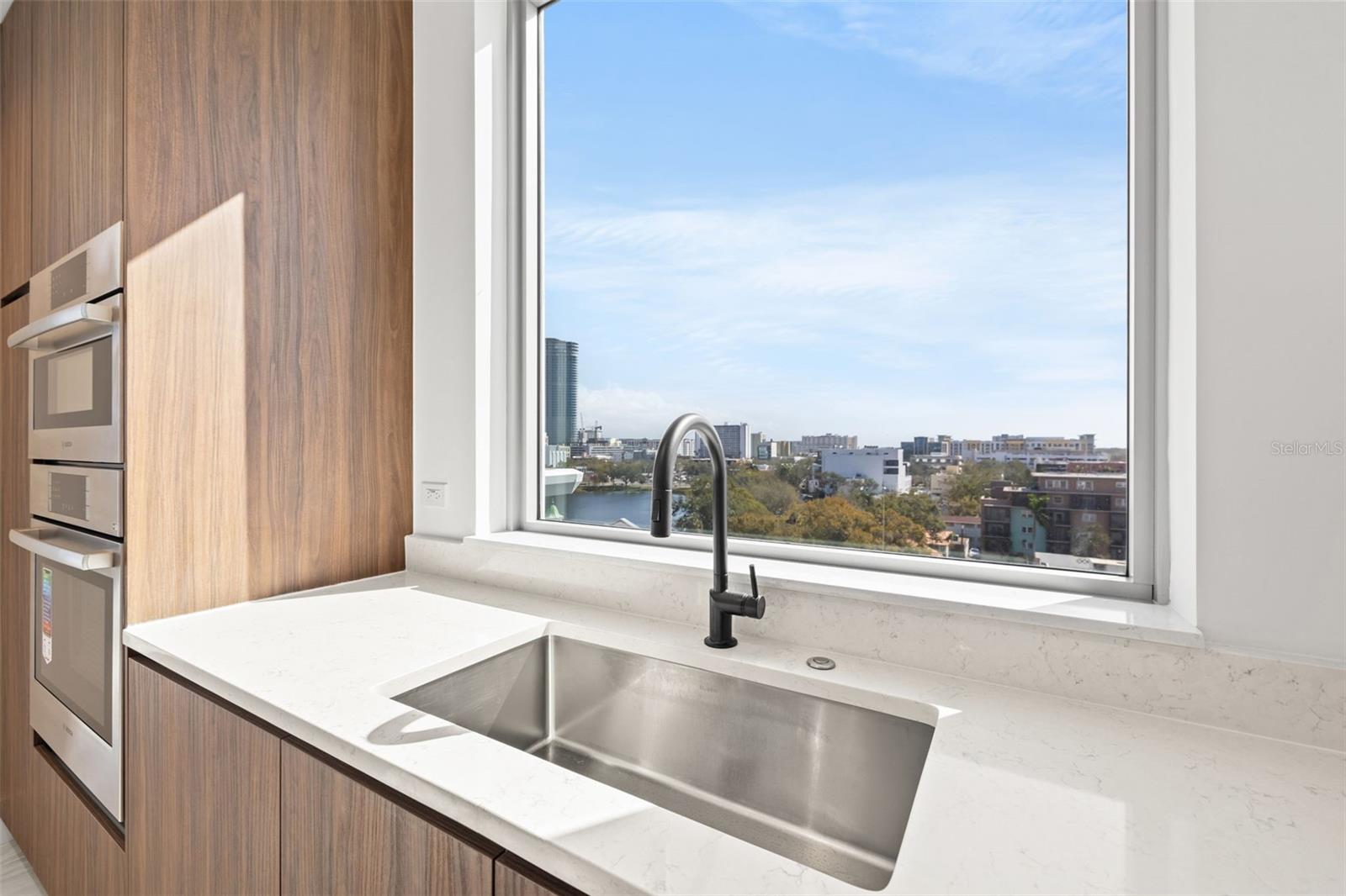 Large kitchen window facing South