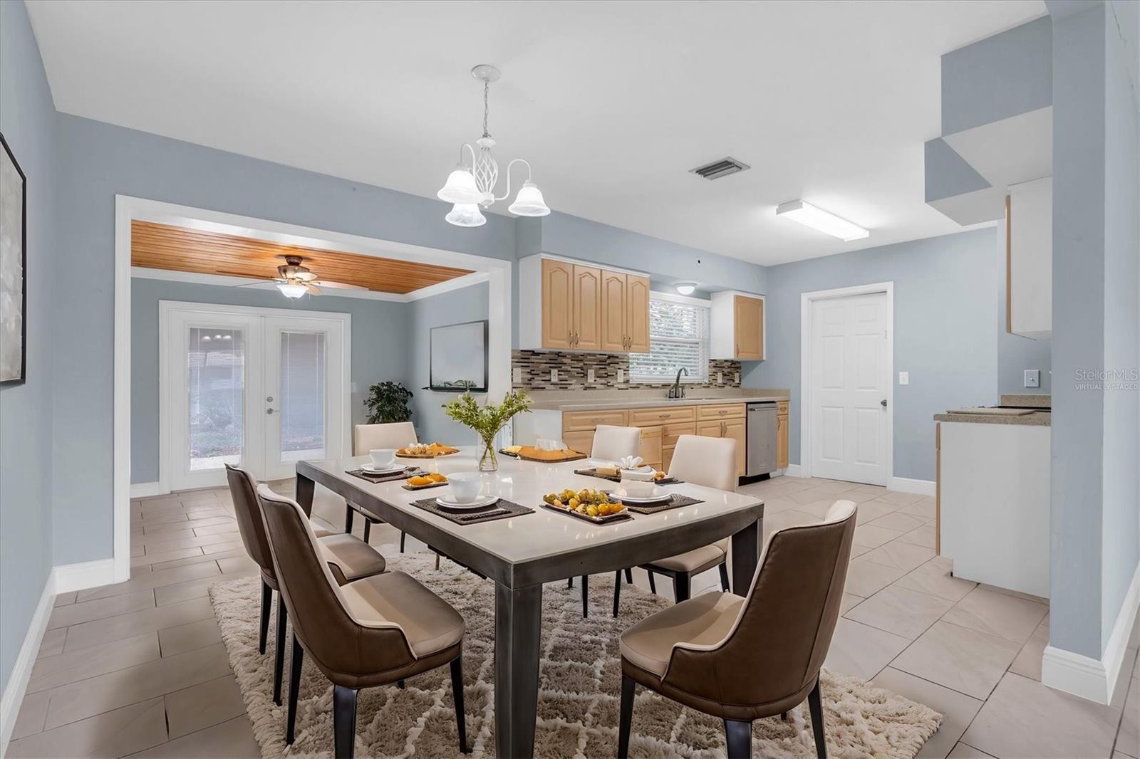 Virtually staged Dining Room