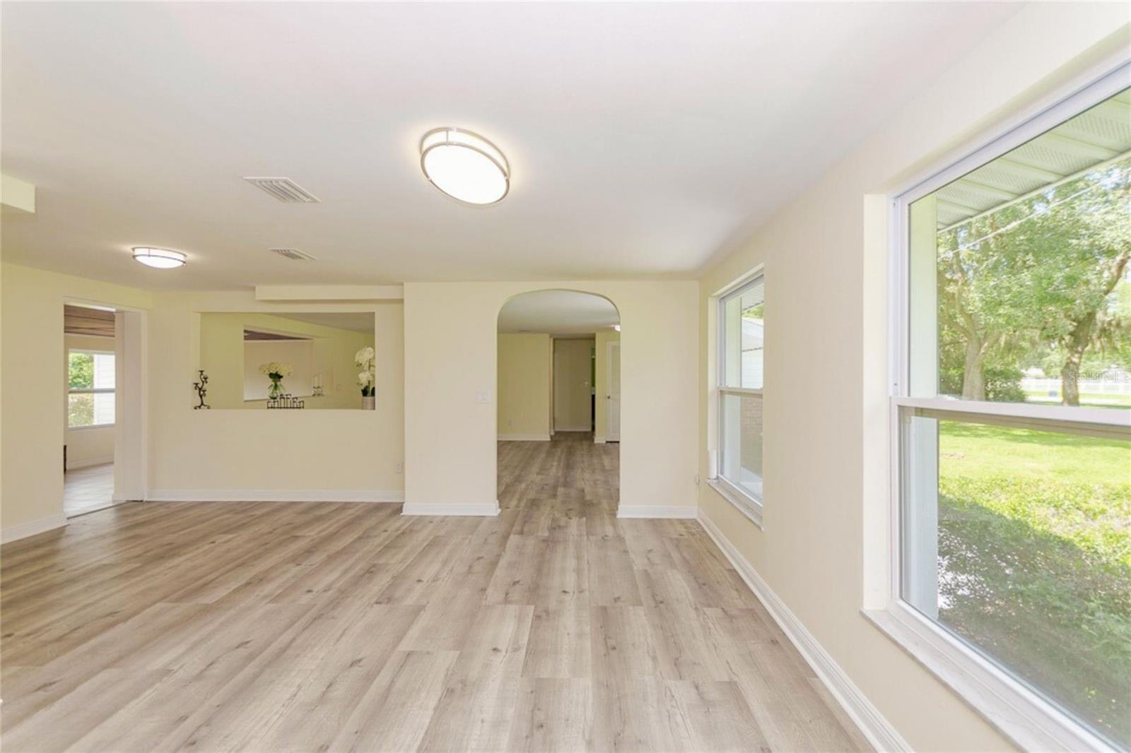 Dining Room with Scenic Front Yard View