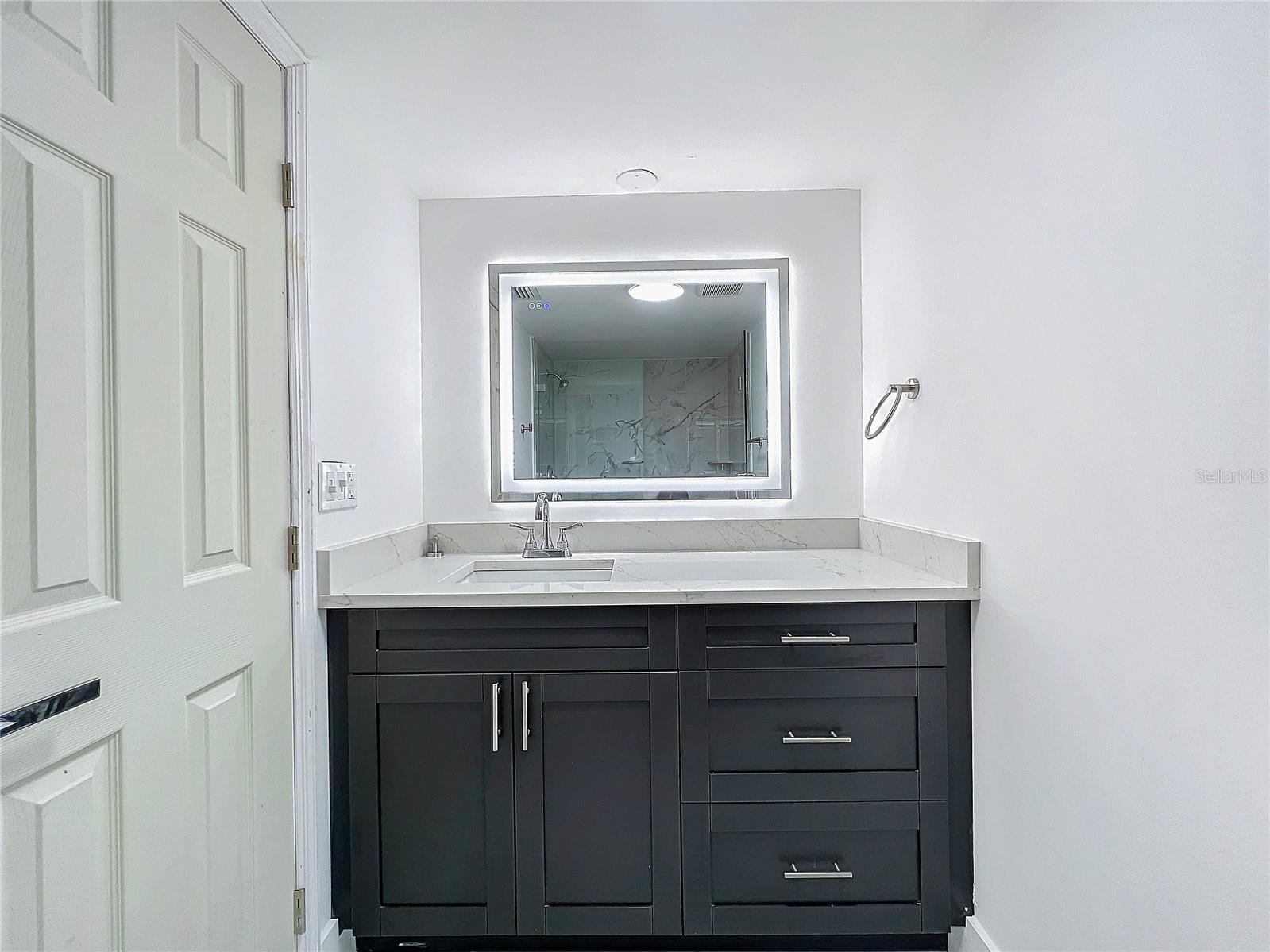 Primary Bathroom, heated LED mirror