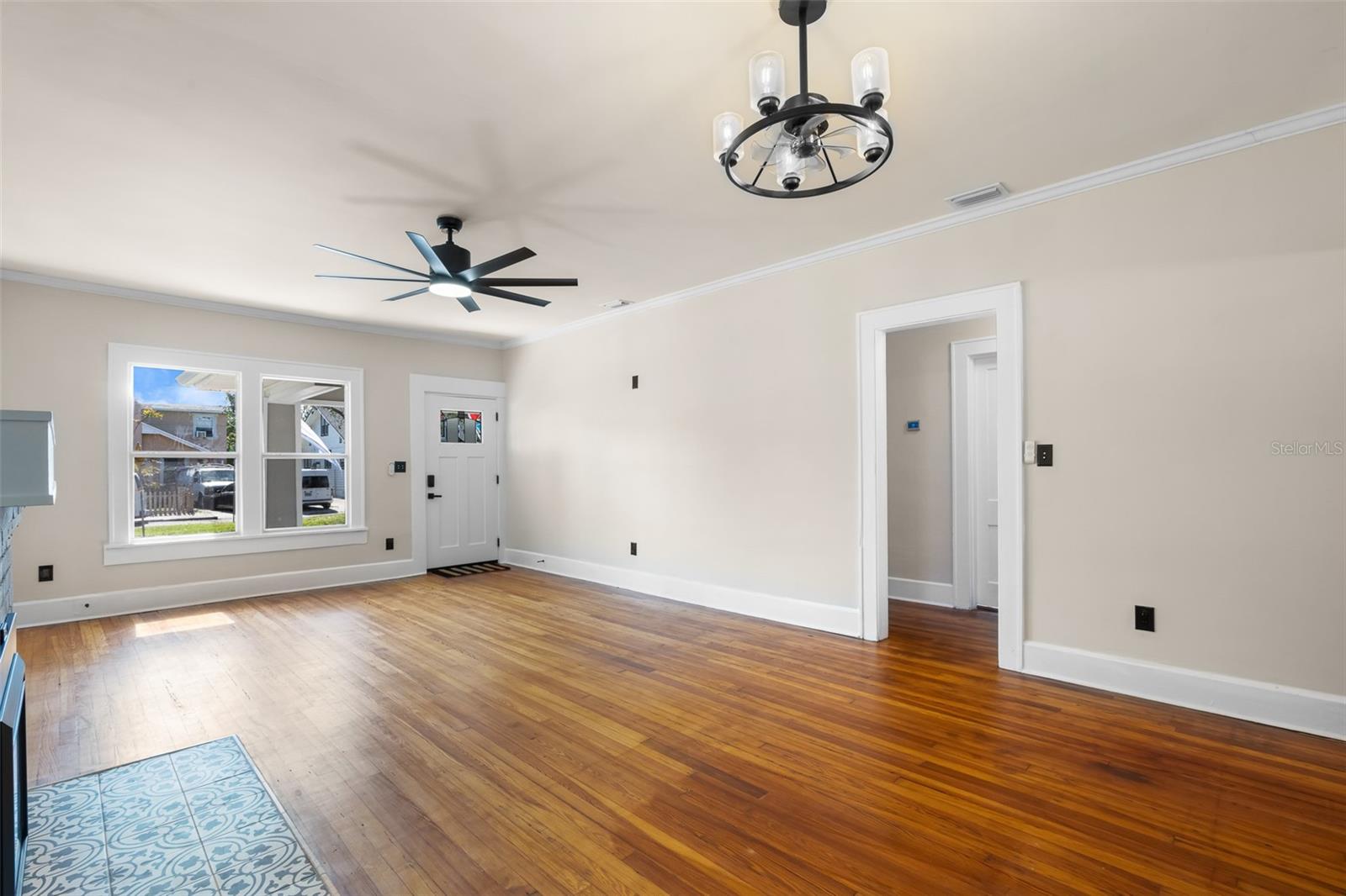 Living room. View from laundry room entry.