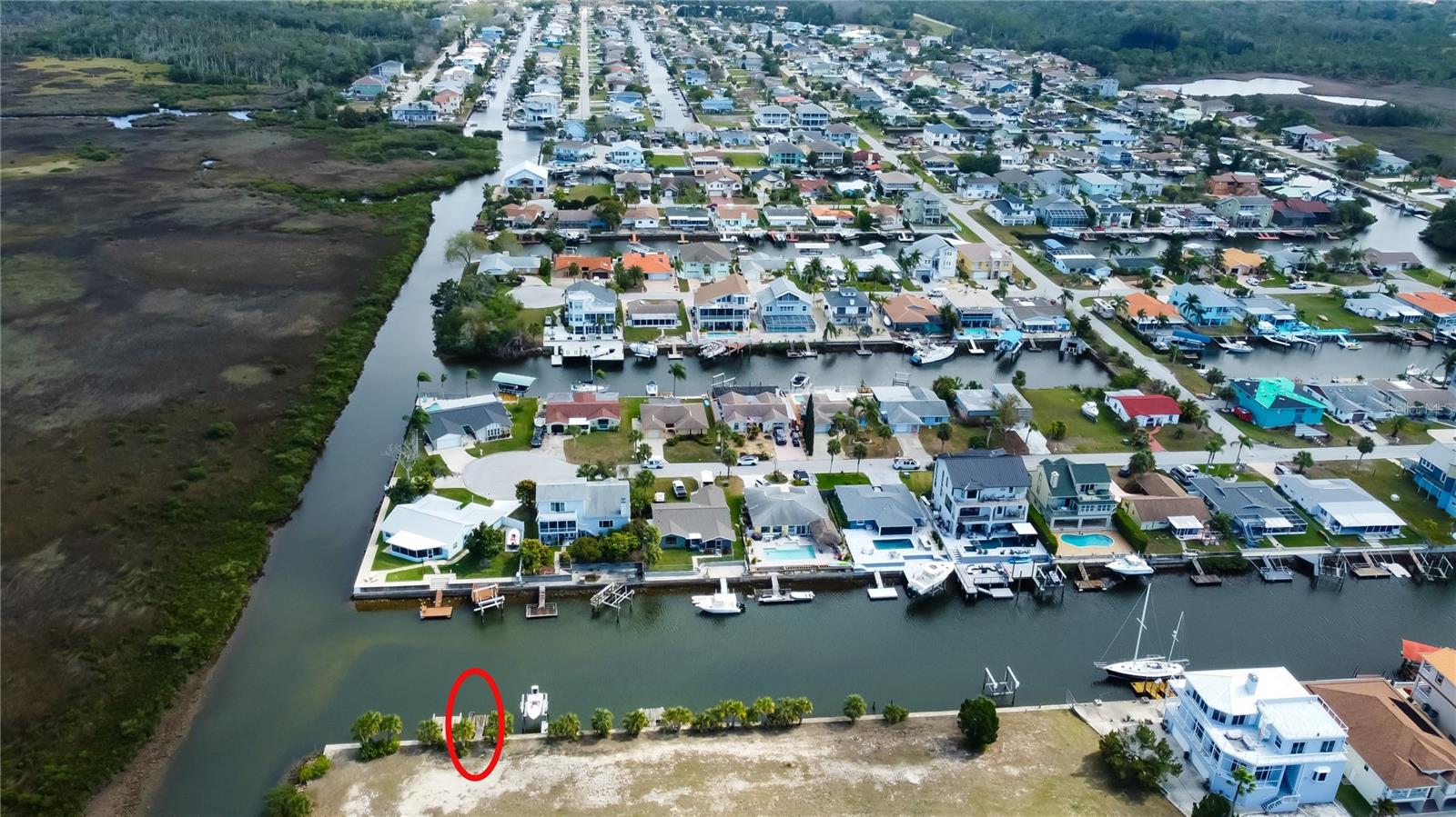 Aerial Showing Deeded Mooring Boat Slip & Private Community Boat Ramp Park...