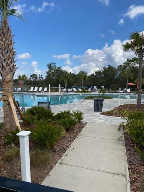 Looking out toward pool