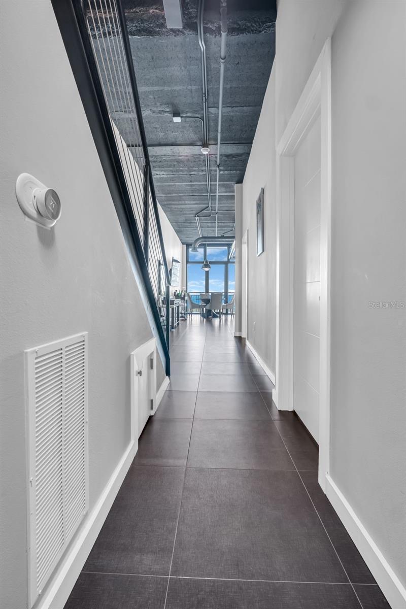 Entry hallway with an impressive view