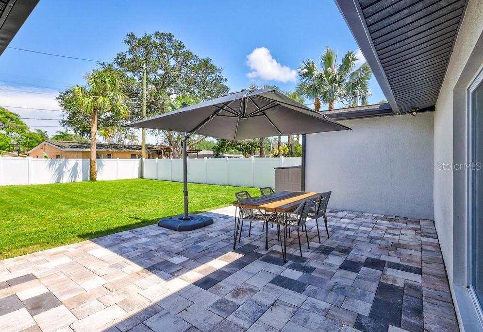 Paved back patio Pre-Helene