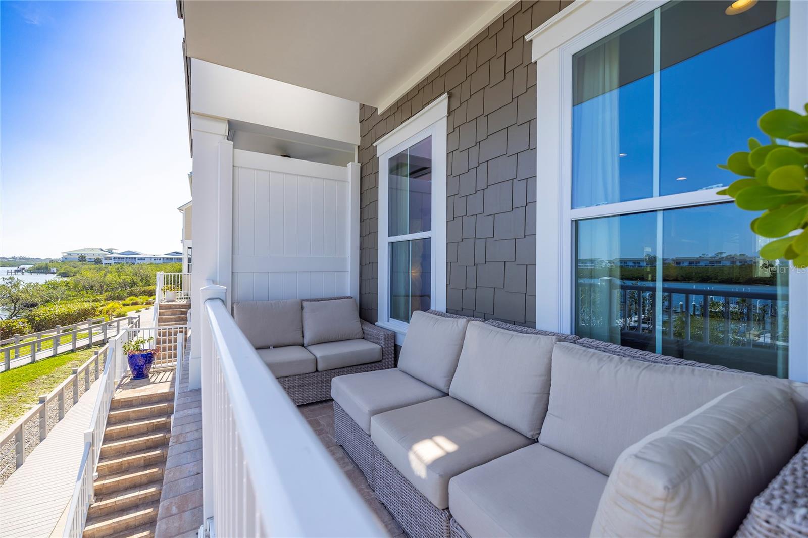 Front Entry Porch with 180 degree water views