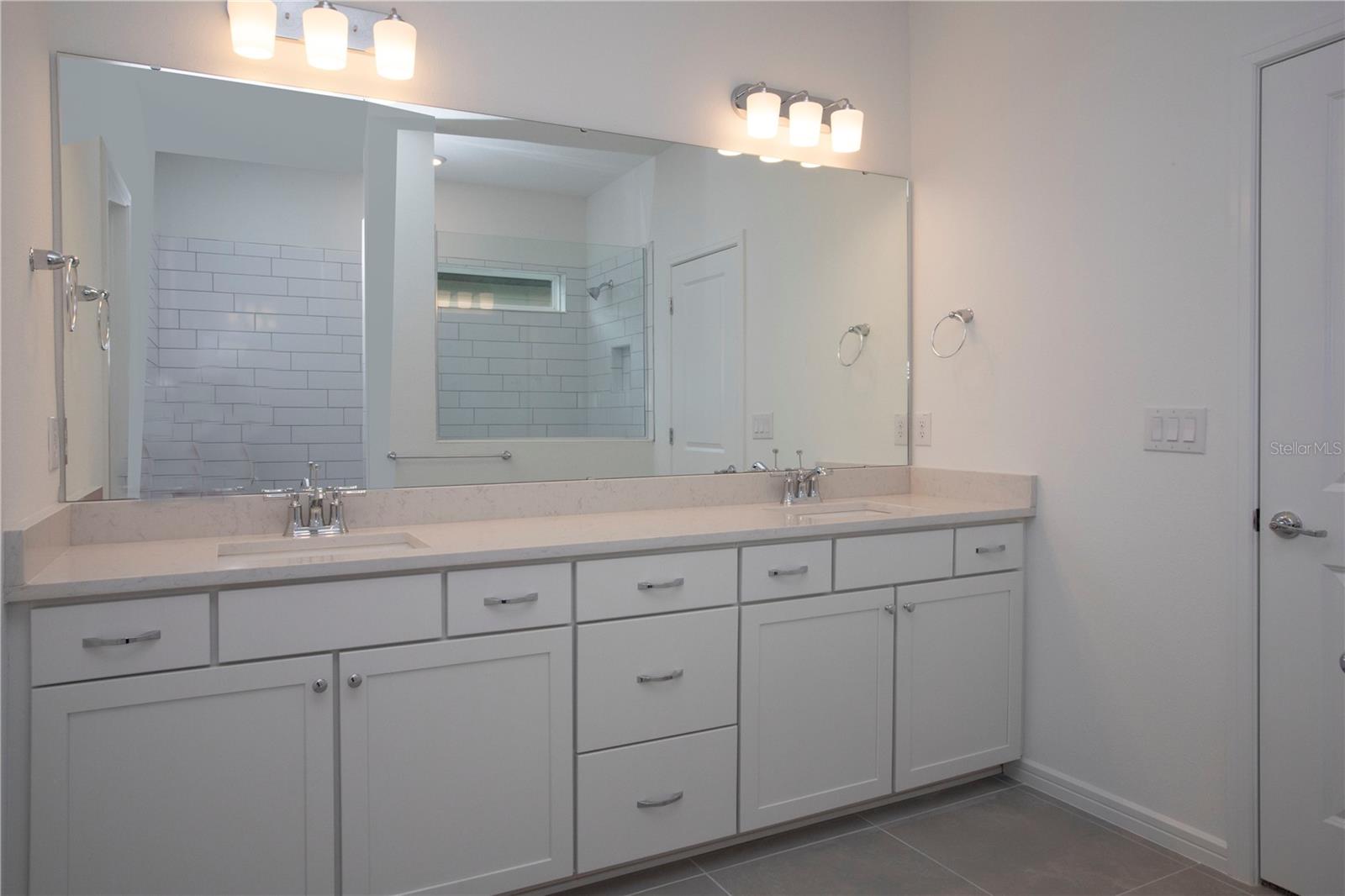 MASTER BATH WITH HUGE WALK-IN SHOWER. DOUBLE SINK VANITY/