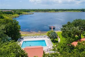 Pool & Lake Drone Photo