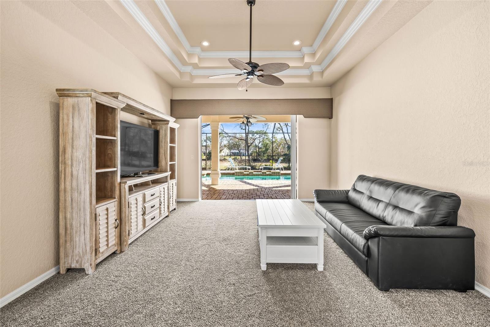 Living room view to pool