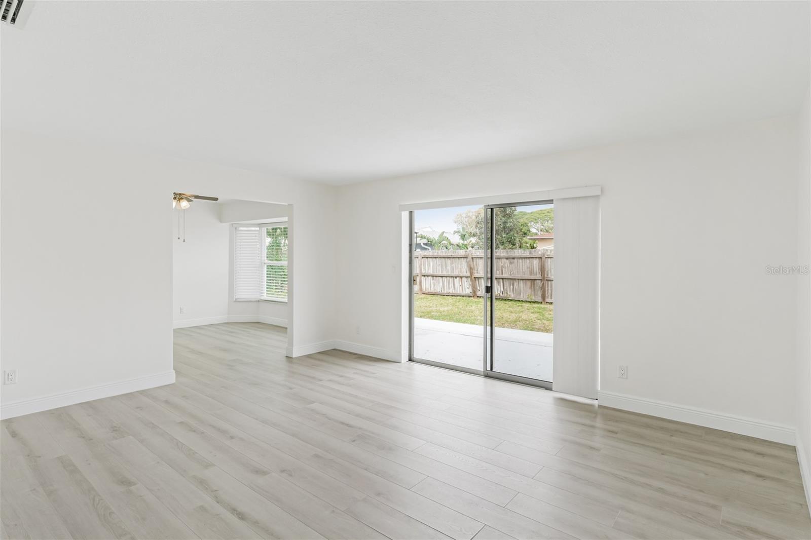 Living room with patio access