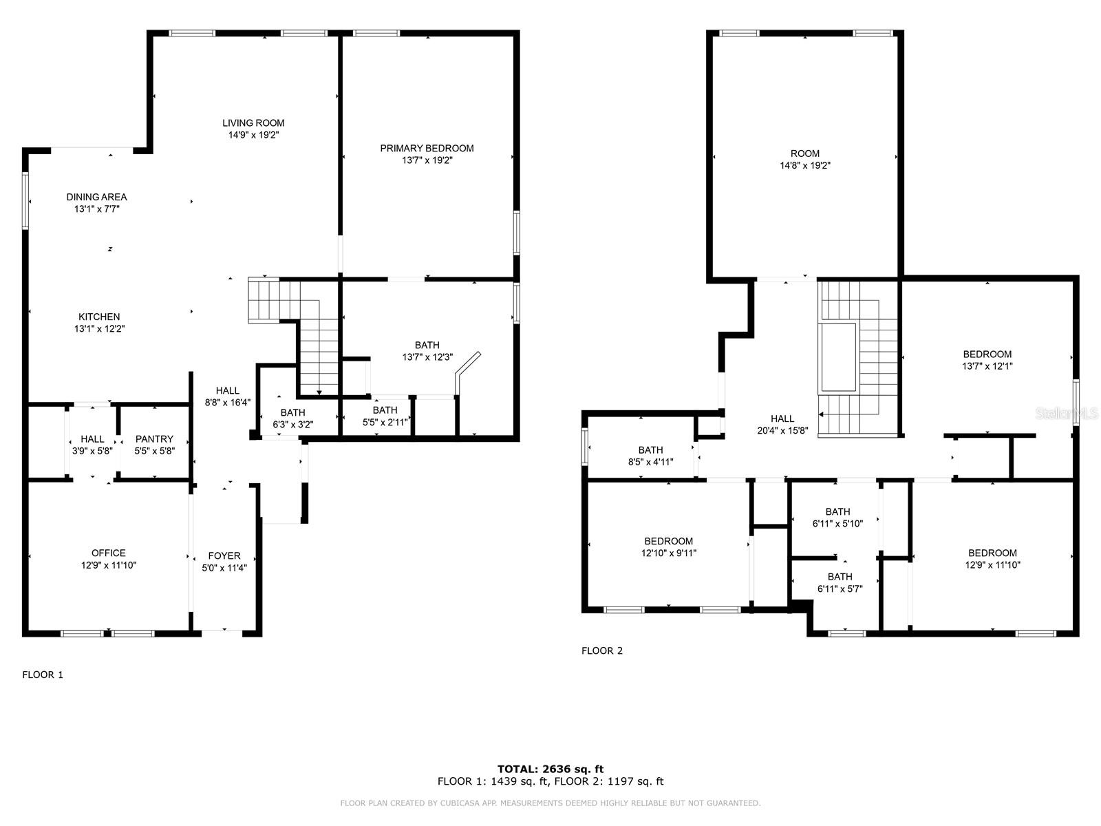 Floor Plan- Bedroom 2 is adjacent hall-bath and bonus room on second floor