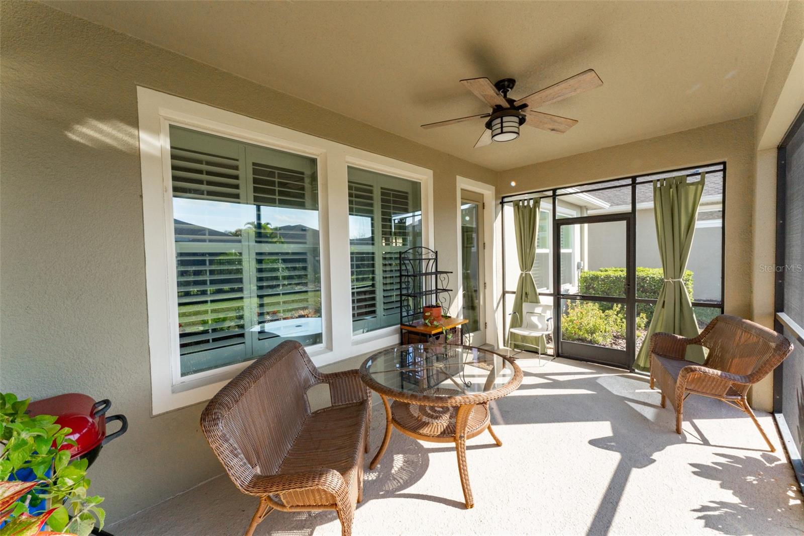 Outdoor Living Space Overlooking Spacious Backyard