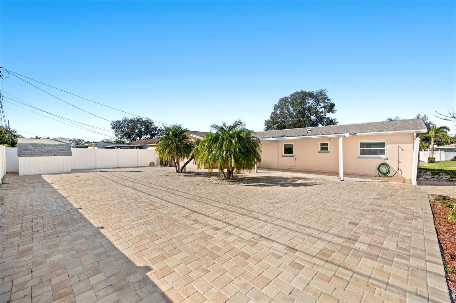 Brick paved yard