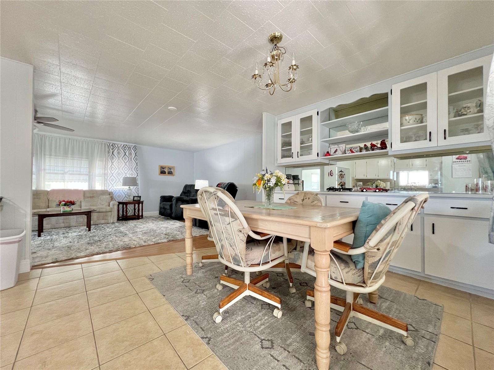 Dining room with built in hutch